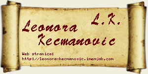 Leonora Kecmanović vizit kartica